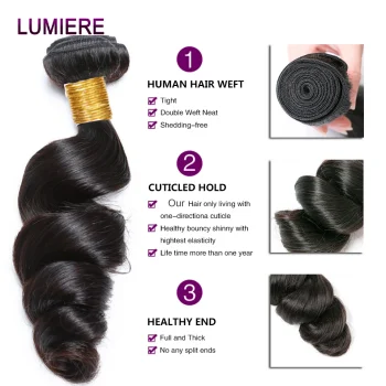 Loose Deep Wave Human Hair Bundles With 4x4 5x5 6x6 HD Transparent Lace Closure Frontal HD Raw Virgin Hair Bundle Hair Extension - Image 2