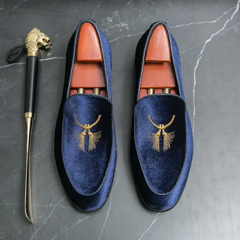 Fashion Design Comfortable Dress Shoes Slip on Green Color Size 47 48 Mens Suede Loafers Shoes - Image 6