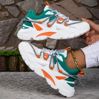 Hot Sale Zapatillas PU Thick Sole Shoes Flat Non-Slip Platform Running Shoes Casual Chunky Sneakers for Outdoor Ladies