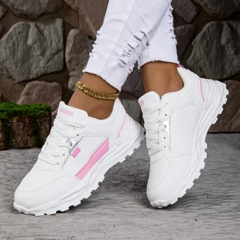 White Pink Women Sneakers Platform Chunky Breathable Women's Casual Shoes Mesh Ladies Female Footwear Tennis Sneakers - Image 4
