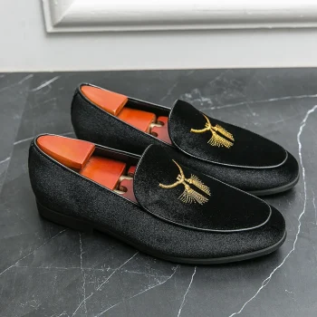 Fashion Design Comfortable Dress Shoes Slip on Green Color Size 47 48 Mens Suede Loafers Shoes - Image 7