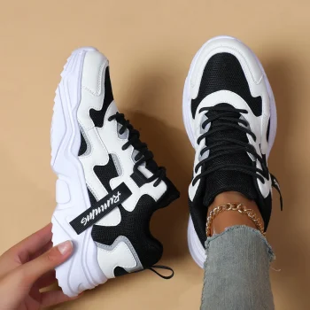 Women's Shoes Spring and Autumn Season New Breathable High Top Versatile Little White Thick Sole Sports and Casual Dad Shoes - Image 4