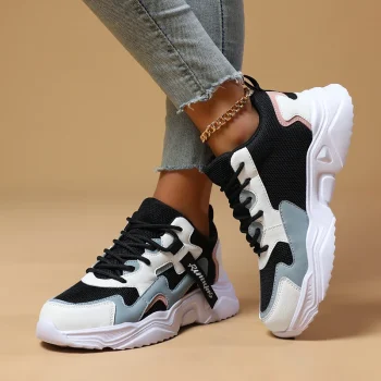 Women's Shoes Spring and Autumn Season New Breathable High Top Versatile Little White Thick Sole Sports and Casual Dad Shoes - Image 5