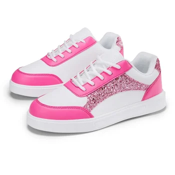 New Design Pink Factory Wholesale New Leather Casual Trend Waterproof Flat Soft-sole Sports Shoes Low Top Sneakers Ladies - Image 7