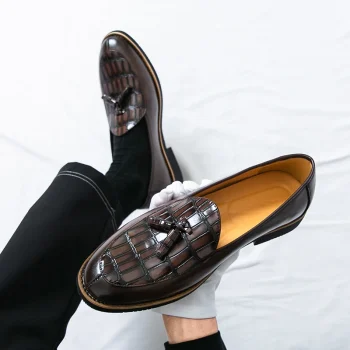 Wedding Party Footwear Casual Slip on Comfortable Lightweight Durable Tassel Loafer Shoes for Men - Image 6
