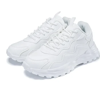 Custom Logo White Outdoor Flat New Lace up Leather Casual Dad Shoes Fashion Platform Chunky Sneakers Women - Image 7