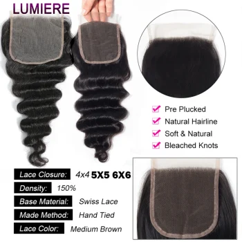 38 40 Inch Loose Deep Wave Human Hair Bundles With 4X4 5x5 6x6 HD Lace Closure Brazilian Hair Weave Bundles With Closure Frontal - Image 3