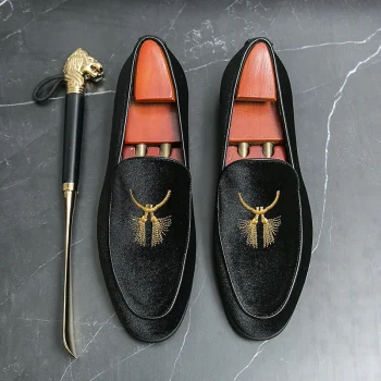 Fashion Design Comfortable Dress Shoes Slip on Green Color Size 47 48 Mens Suede Loafers Shoes - Image 5