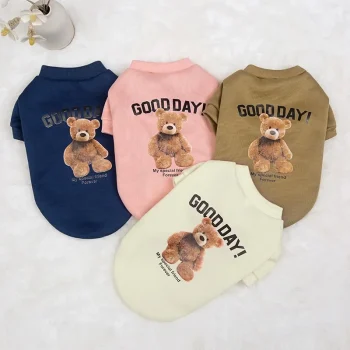 Dogs Winter Cute Clothes Puppy Warm Pullover Sweatshirt Bear Pattern Pet Jacket for Small Medium Dog Cat Coats Chihuahua Costume - Image 6