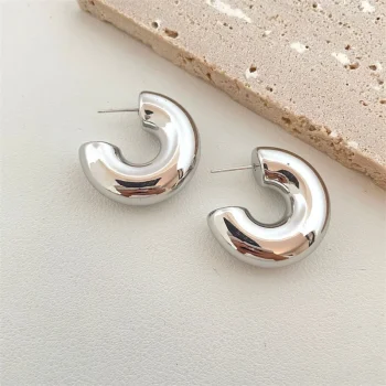 Vintage Chunky Dome Drop Earrings For Women Gold Plated Stainless Steel Thick Teardrop Earring Statement Wedding Jewelry Gifts - Image 7