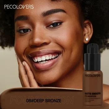 PECOLOVERS Matte Finish Liquid Foundation - Oil-Control, Waterproof, Full Coverage Concealer for All Skin Tones - Image 14
