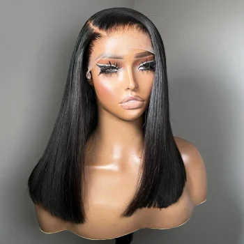 13x4 Lace Front Human Hair Wig Transparent Lace Frontal Wigs For Black Women Short Bob Wig Multiple Remy Straight Natural Wig - Image 7