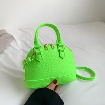 Vintage Felt Women's Bag Crocodile Pattern Shell Shape Handbag Simple Casual Shoulder Crossbody Bag Trendy Lady Commuter Bag - Image 7