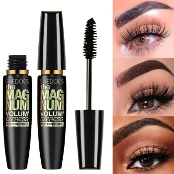 4D Black Mascara Thickening, Lengthening, Curling, Waterproof Liquid Fiber Mascara - Image 2