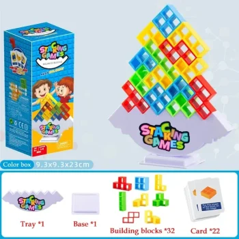 64PCS Tetra Tower Fun Balance Stacking Building Blocks Board Game for Kids Adults Friends Team Dorm Family Game Night and Partie - Image 8
