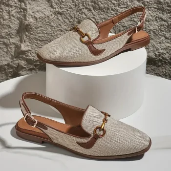 New Women Platform Sandals Anti-slip Closed Toe Metal Shoes Women Flat Outdoor Round Toe Wedge Sandals Women Sandalias De Mujer - Image 5