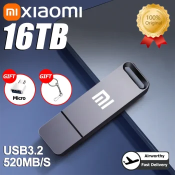 Xiaomi Original Pen Drive 16TB USB 3.2 Flash Drive High-Speed Pen Drive Type-C Metal USB Memory For Computer Storage Devices2025