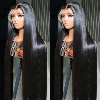 30 Inch 13x6 Lace Front Wigs Human Hair 200 Density Straight HD Lace Front Wigs Pre Plucked Straight Glueless Human Hair Natural