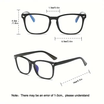 3pcs Lightweight PC Frames Minimalist Square Clear Lens Glasses - Blue Light Blocking, Full Frame, for Everyday & Casual Wear - Image 6