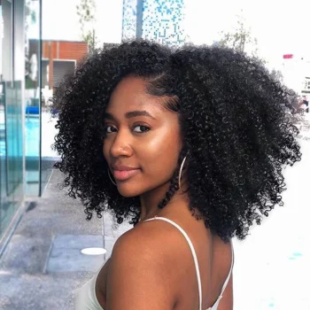 Raw Indian Afro Kinky Curly Human Hair Bundles 4B 4C Natural Virgin Curly 100% Soft Human Hair Weave Bundle Hair Extension Weft - Image 2