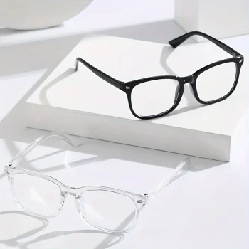 3pcs Lightweight PC Frames Minimalist Square Clear Lens Glasses - Blue Light Blocking, Full Frame, for Everyday & Casual Wear - Image 3