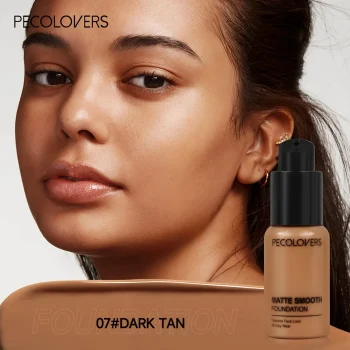 PECOLOVERS Matte Finish Liquid Foundation - Oil-Control, Waterproof, Full Coverage Concealer for All Skin Tones - Image 12