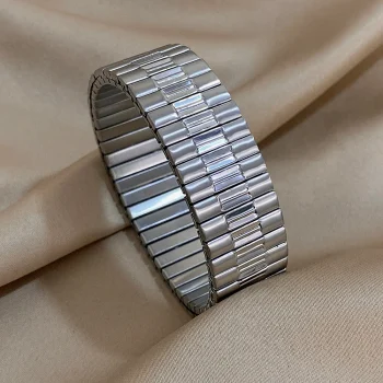 Chunky Gold Silver Color Stainless Steel Elastic Bracelets for Women Men Adjustable Watchband Bracelet Bangle Waterproof Jewelry - Image 4