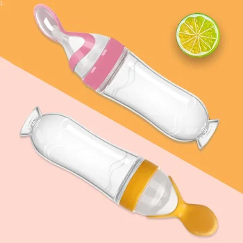 Baby Silicone Squeezing Feeding Bottle Newborn Baby Training Spoon Infant Cereal Food Supplement Feeder Bbay Safe Tableware - Image 2