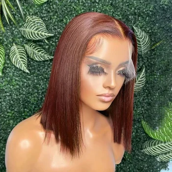 13x4 Lace Front Human Hair Wig Transparent Lace Frontal Wigs For Black Women Short Bob Wig Multiple Remy Straight Natural Wig - Image 10