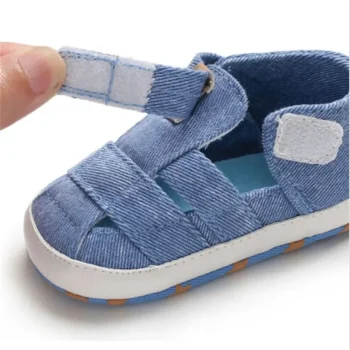0-24montsh Infant Boys Canvas Shoes Moccasins Child Sandals Boys Summer Sandals Sneakers For Baby Boys Solid Black Sandals - Image 6