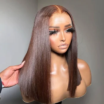 13x4 Lace Front Human Hair Wig Transparent Lace Frontal Wigs For Black Women Short Bob Wig Multiple Remy Straight Natural Wig - Image 8