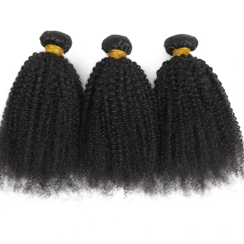 Raw Indian Afro Kinky Curly Human Hair Bundles 4B 4C Natural Virgin Curly 100% Soft Human Hair Weave Bundle Hair Extension Weft - Image 3