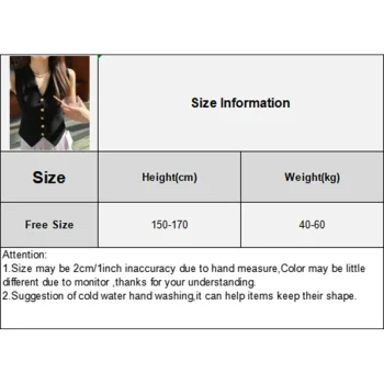 1pcs Vest French Temperament V-neck Single Breasted Sleeveless Slim Knitted Vest For Women - Image 6