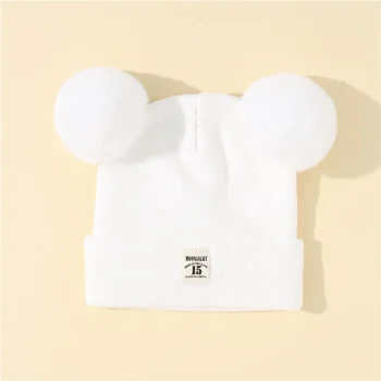 Unisex Toddler Beanie Hat Soft Winter Warm Double Pom Toddler Knit Cap For Infant Boys And Girls Crochet Hat - Image 7