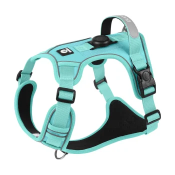 Dog Harness with Airtag Holder and Leash Set-Premium Oxford Breathable Material Durable Reflective Dog Harness and Leash Set - Image 7