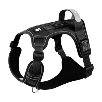 Dog Harness with Airtag Holder and Leash Set-Premium Oxford Breathable Material Durable Reflective Dog Harness and Leash Set - Image 8