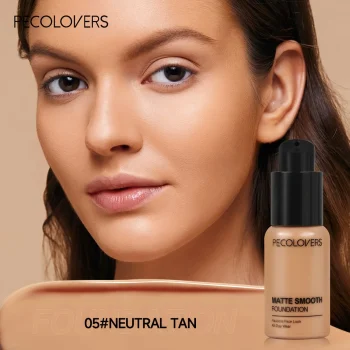 PECOLOVERS Matte Finish Liquid Foundation - Oil-Control, Waterproof, Full Coverage Concealer for All Skin Tones - Image 10