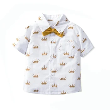 Kids Boys Clothes Sets Gentleman Suit Short Sleeve Shirt Bowtie+Shoulder Strap+Shorts Pants Baby Children Formal School Outfits - Image 5