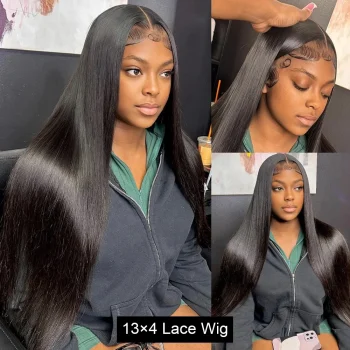 30 Inch 13x6 Lace Front Wigs Human Hair 200 Density Straight HD Lace Front Wigs Pre Plucked Straight Glueless Human Hair Natural - Image 3