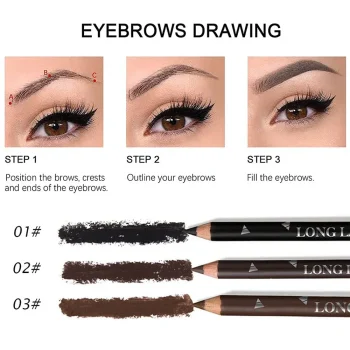 6/12Pcs Eye Brow Pencil Waterproof Professional Women Eye Makeup Pen Easy Color Natural Black Cosmetic Beauty Eyebrow Tool - Image 3