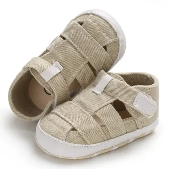 0-24montsh Infant Boys Canvas Shoes Moccasins Child Sandals Boys Summer Sandals Sneakers For Baby Boys Solid Black Sandals - Image 7