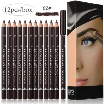 6/12Pcs Eye Brow Pencil Waterproof Professional Women Eye Makeup Pen Easy Color Natural Black Cosmetic Beauty Eyebrow Tool - Image 8