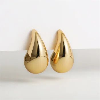 Vintage Chunky Dome Drop Earrings For Women Gold Plated Stainless Steel Thick Teardrop Earring Statement Wedding Jewelry Gifts - Image 16