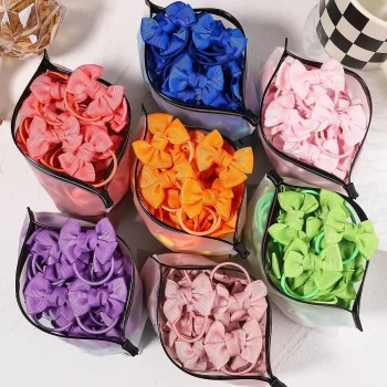 5Pcs Children Hair Ties Headdress Girls Scrunchies Elastic Hair Band Kids Hair Rope Bow Rubber Band Set Baby Accessories - Image 3
