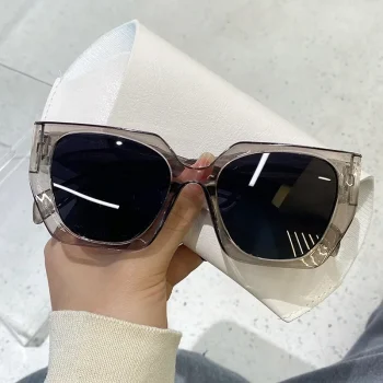 Vintage Brand Designer Polygon Sunglasses Women For Men Luxury Fashion Sun Glasses Trendy Punk Ladies Orange Big Shades - Image 12