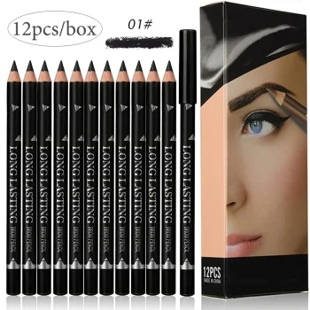 6/12Pcs Eye Brow Pencil Waterproof Professional Women Eye Makeup Pen Easy Color Natural Black Cosmetic Beauty Eyebrow Tool - Image 7