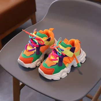 Girls & Boys Casual Sneakers Soft Sole Sports Shoes For Child Autumn colorful - Image 2