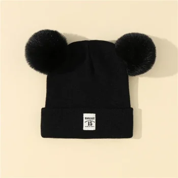 Unisex Toddler Beanie Hat Soft Winter Warm Double Pom Toddler Knit Cap For Infant Boys And Girls Crochet Hat - Image 8