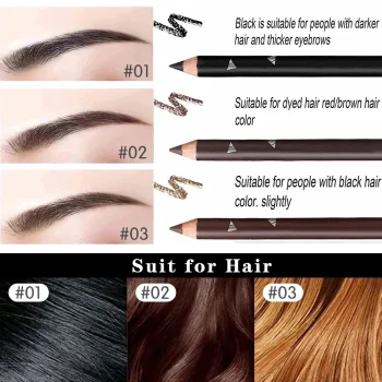 6/12Pcs Eye Brow Pencil Waterproof Professional Women Eye Makeup Pen Easy Color Natural Black Cosmetic Beauty Eyebrow Tool - Image 2