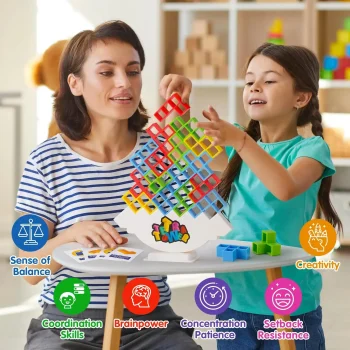 64PCS Tetra Tower Fun Balance Stacking Building Blocks Board Game for Kids Adults Friends Team Dorm Family Game Night and Partie - Image 2